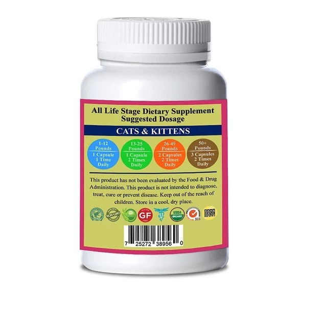 Natura Petz Organics Lumps & Bumps Capsules Cat Supplement, 90 count 2 Natura Petz Organics Lumps & Bumps Capsules Cat Supplement, 90 count - Image 2