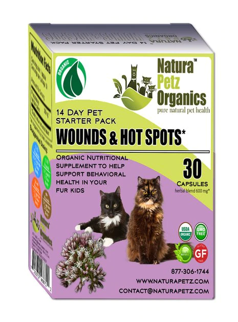 Natura Petz Organics Wound & Hot Spot Starter Pack Cat Supplement, 30 count 1 Natura Petz Organics Wound & Hot Spot Starter Pack Cat Supplement, 30 count