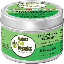 Natura Petz Organics Cats Love Suma Turkey Flavored Powder Immune Supplement for Cats, 4-oz tin