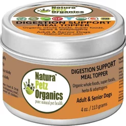 Natura Petz Organics Digestion Support Turkey Flavored Powder Digestive Aid for Dogs, 4-oz tin