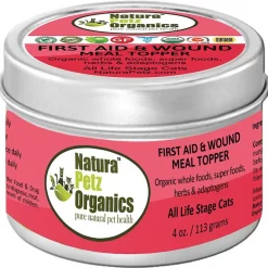 Natura Petz Organics First Aid & Wound Turkey Flavored Powder Immune Supplement for Cats, 4-oz tin
