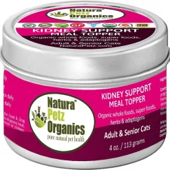 Natura Petz Organics Kidney Support Turkey Flavored Powder Kidney Supplement for Cats, 4-oz tin