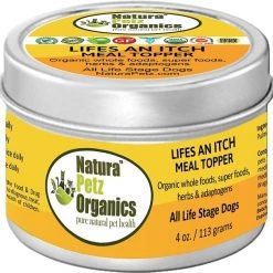 Natura Petz Organics Life's An Itch Turkey Flavored Powder Allergy Supplement for Dogs, 4-oz tin