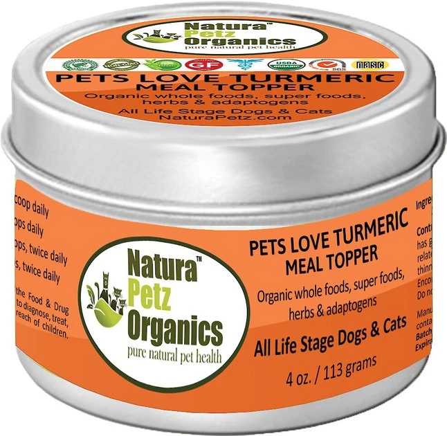 Natura Petz Organics Pets Love Turmeric Turkey Flavored Powder Immune Supplement for Dogs, 4-oz tin 1 Natura Petz Organics Pets Love Turmeric Turkey Flavored Powder Immune Supplement for Dogs, 4-oz tin