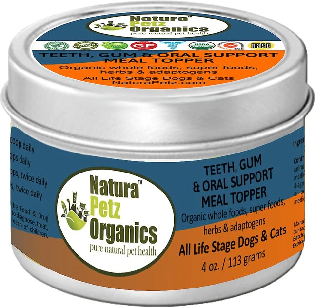 Natura Petz Organics Teeth, Gum & Oral Support Turkey Flavored Powder Dental Supplement for Dogs, 4-oz tin 1 Natura Petz Organics Teeth, Gum & Oral Support Turkey Flavored Powder Dental Supplement for Dogs, 4-oz tin