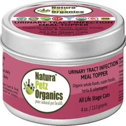 Natura Petz Organics Urinary Tract Infection Turkey Flavored Powder Urinary & Kidney Supplement for Cats, 4-oz tin