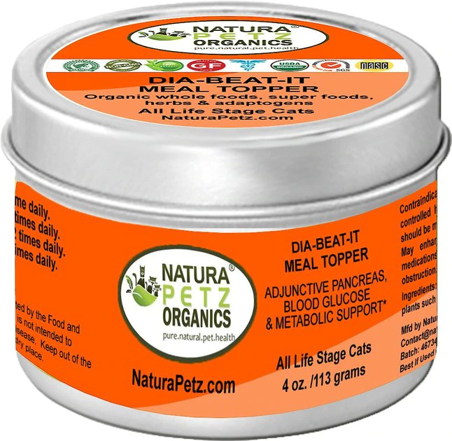 Natura Petz Organics Dia-Beat-It Cat Supplement, 4-oz jar 1 Natura Petz Organics Dia-Beat-It Cat Supplement, 4-oz jar