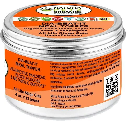 Natura Petz Organics Dia-Beat-It Cat Supplement, 4-oz jar 3 Natura Petz Organics Dia-Beat-It Cat Supplement, 4-oz jar - Image 3