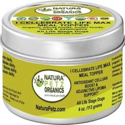 Natura Petz Organics I-Cellebrate Life Max Dog Supplement, 4-oz jar