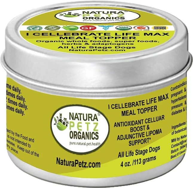 Natura Petz Organics I-Cellebrate Life Max Dog Supplement, 4-oz jar 1 Natura Petz Organics I-Cellebrate Life Max Dog Supplement, 4-oz jar