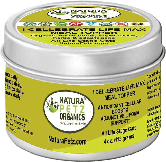 Natura Petz Organics I-Cellebrate Life Max Cat Supplement, 4-oz jar 1 Natura Petz Organics I-Cellebrate Life Max Cat Supplement, 4-oz jar