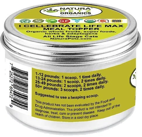 Natura Petz Organics I-Cellebrate Life Max Cat Supplement, 4-oz jar 2 Natura Petz Organics I-Cellebrate Life Max Cat Supplement, 4-oz jar - Image 2
