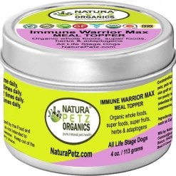 Natura Petz Organics Immune Warrior Dog Supplement, 4-oz jar