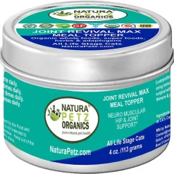 Natura Petz Organics Joint Revival Max Cat Supplement, 4-oz jar