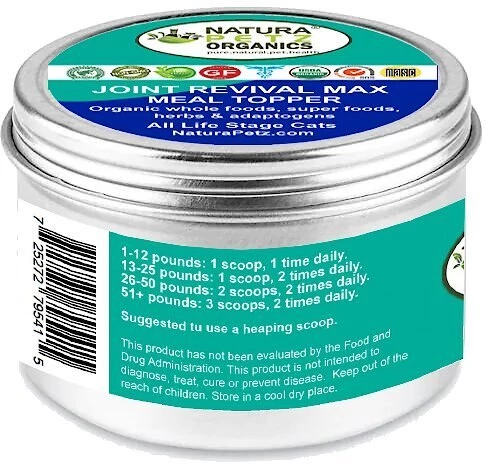Natura Petz Organics Joint Revival Max Cat Supplement, 4-oz jar 2 Natura Petz Organics Joint Revival Max Cat Supplement, 4-oz jar - Image 2