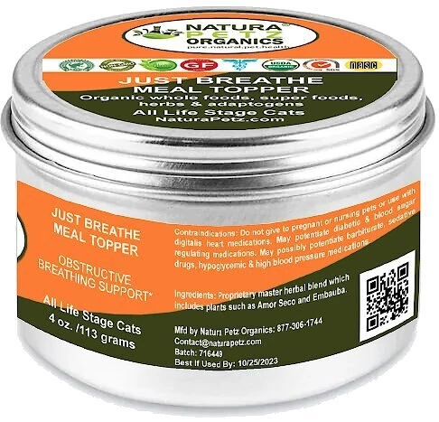 Natura Petz Organics Just Breathe Cat Supplement, 4-oz jar 3 Natura Petz Organics Just Breathe Cat Supplement, 4-oz jar - Image 3
