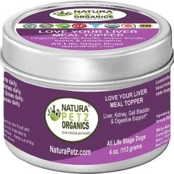 Natura Petz Organics Love Your Liver Dog Supplement, 4-oz jar