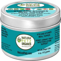 Natura Petz Organics Stix & Stones Cat Supplement, 4-oz jar