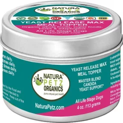 Natura Petz Organics Yeast Release Turkey Flavored Powder Supplement for Dogs, 4-oz jar
