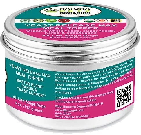 Natura Petz Organics Yeast Release Turkey Flavored Powder Supplement for Dogs, 4-oz jar 3 Natura Petz Organics Yeast Release Turkey Flavored Powder Supplement for Dogs, 4-oz jar - Image 3